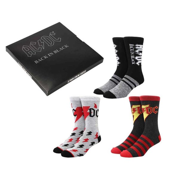 Bioworld | Accessories | Bioworld X Acdc Back In Black 3pk Socks Gift ...